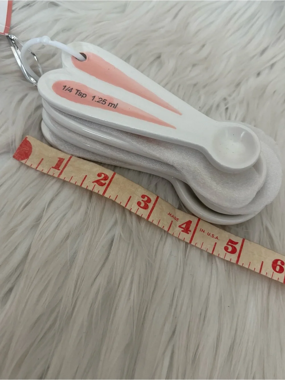 Set of 4 Ceramic Bunny Rabbit Ears Measuring Spoons